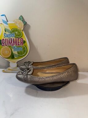 Michael Kors Fulton Metallic Taupe Ballet Flats - Size 8M
